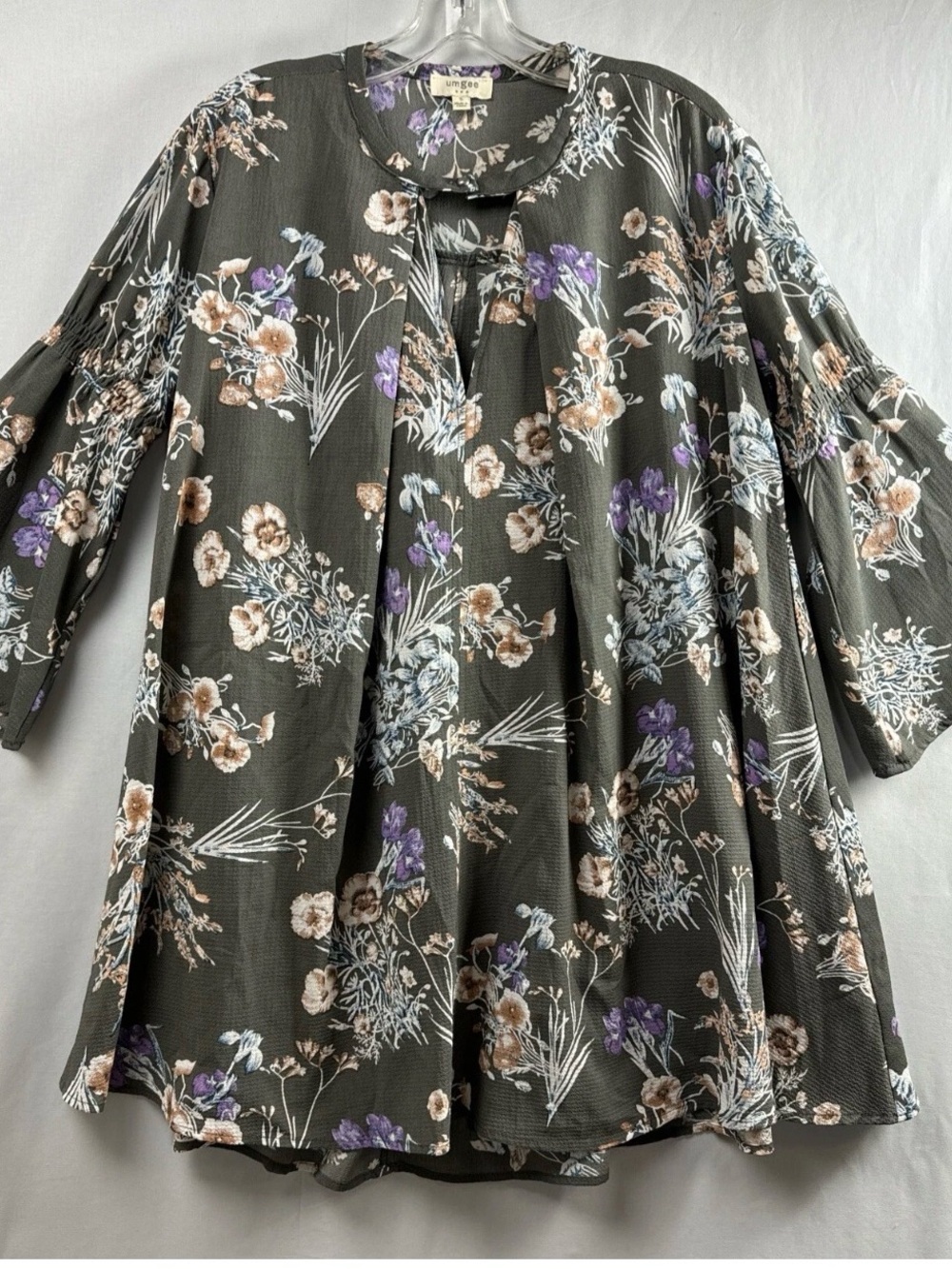 Umgee Mini Dress Womens Small Babydoll Relaxed Shift Boho Floral Cottage